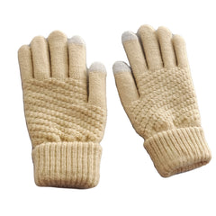 Knitted Warm Couple Gloves Plush Short Gloves
