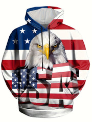 Eagle 3D Print Hoodies For Men Graphic Hoodie With Kangaroo Pocket