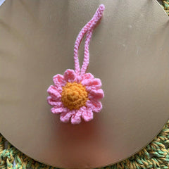 Flower Knit Keychain Crochet Bag Key Chain Keyring Charm