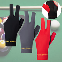 3pcs Billard Glove for Left Hand, Elastic and Anti-Slip Palm
