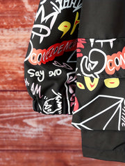 Street Style Boy's Graffiti 2pcs Jacket & Cargo Pants Set