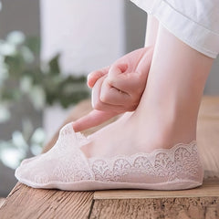 5 Pairs Floral Lace Ankle Socks Breathable Stockings