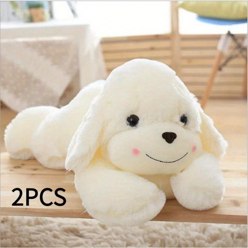 2pcs Puppy Plush Dolls Soft Cartoon Dog - Perfect Gift for Christmas