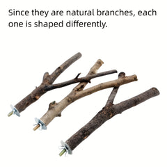 Bird Perch Stands Natural Wood Parrot Perch Bird Cage Accessories Bird Toy