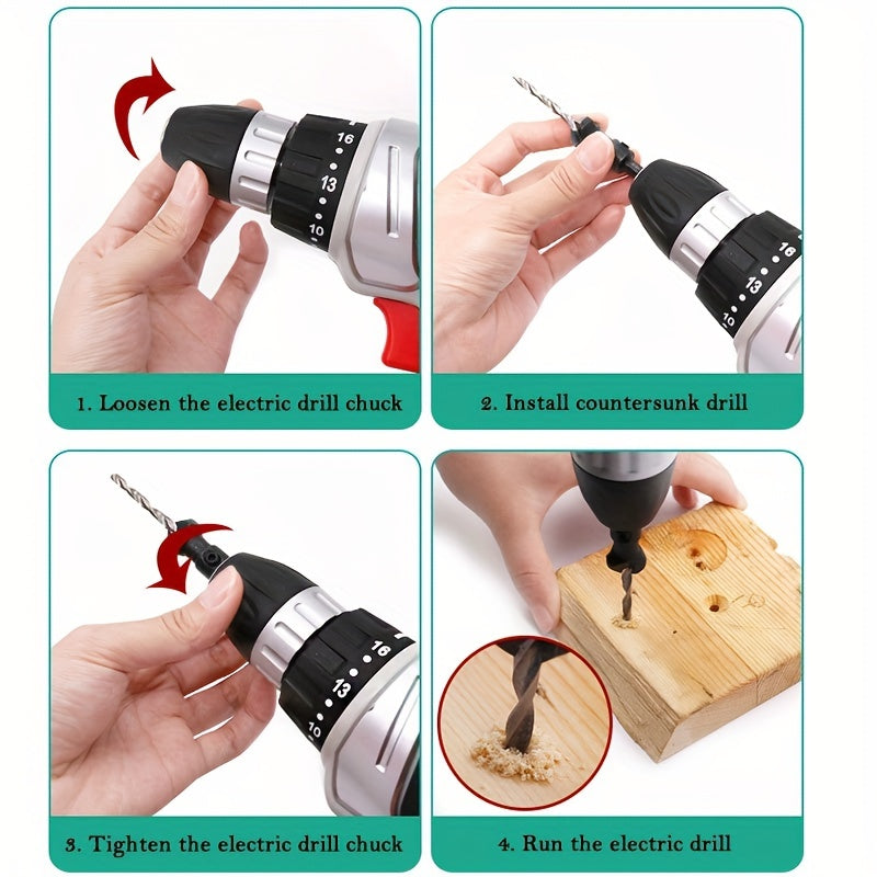 5pcs Countersink Drill Bit Set for Perfect Pilot Holes Woodworking