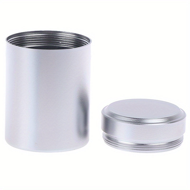 Silvery Airtight Aluminum Herb Stash Metal Sealed Can Tea Jar