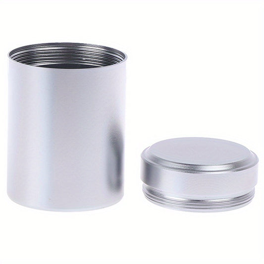 Silvery Airtight Aluminum Herb Stash Metal Sealed Can Tea Jar