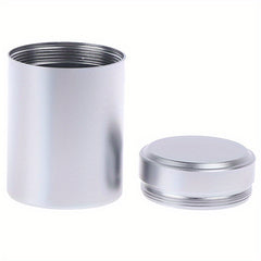 Silvery Airtight Aluminum Herb Stash Metal Sealed Can Tea Jar