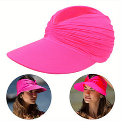 UPF 50 UV Protection Visors Hat Solid Sunscreen Beach Hat Women