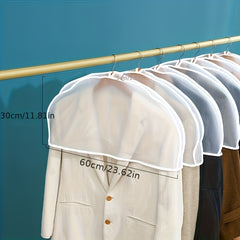 10x Clear Shoulder Cover Bags Hanging Clothes Storage for Shirt Suit Dress Coat