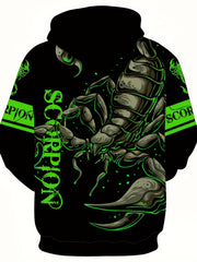 Scorpion 3D Print Hoodies Men Graphic Hoodie with Kangaroo Pocket