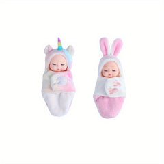 2pcs 4 7 Inch Sleep Doll Realistic Reborn Youngsters Doll Newborn Clothes