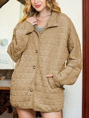 Women's Solid Lapel Button Jacket Long Sleeve