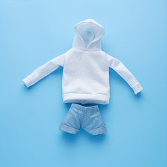 2pcs Doll Clothes Sweatshirt for 11.5 Inch Dolls, Loose Hooded Sweater & Shorts