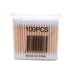 500pcs/100pcs Pointed Round Cotton Swabs Disposable Ear Pick Cleaning Sticks