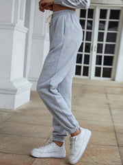 Casual Fleece Elastic Waist Sweatpants for Women