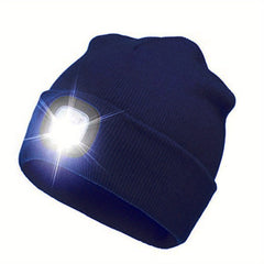 Unisex Beanie Hat with LED Light Hands-Free Headlamp