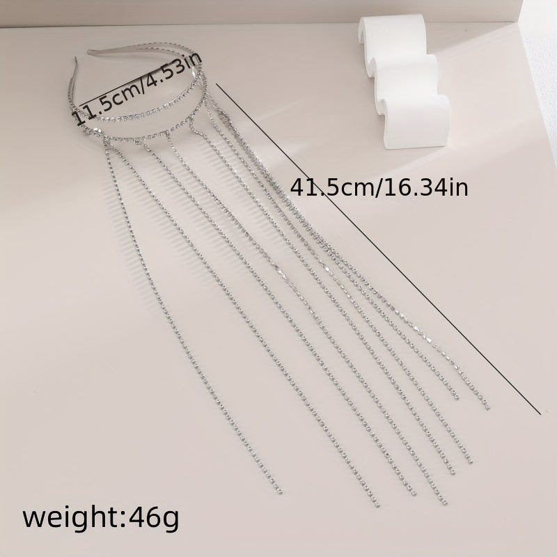 Long Tassel Rhinestone Hair Hoop Fairy Flash Head Hoop