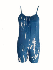 Tie Dye Cami Romper Jumpsuit Boho Sleeveless Romper Jumpsuit
