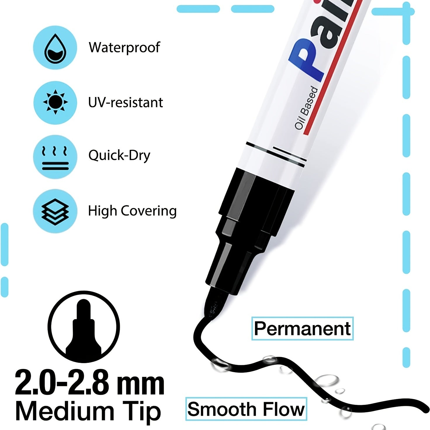 8pcs Paint Pens Set for DIY Crafts and Art Projects