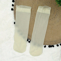 Ruffle Mesh Socks Sweet & Sheer Mid Tube Socks Women's Stockings