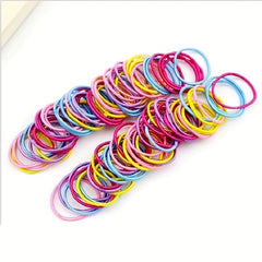 Kids Leather Band Hair Rope Set, 100pcs
