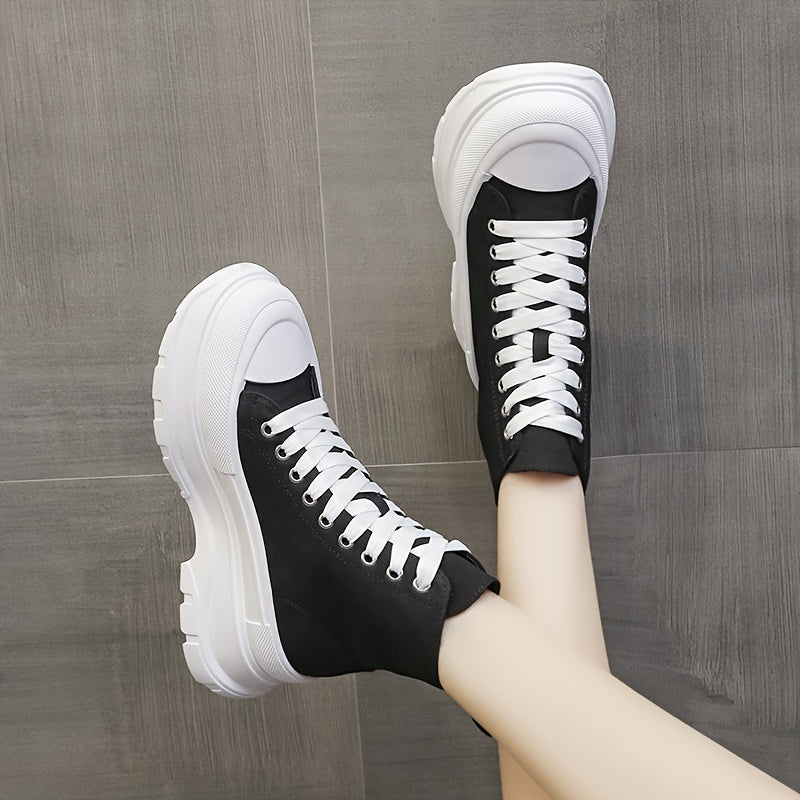 Chunky Colorblock Lace Up Sneakers High Top Women's Shoe