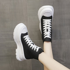 Chunky Colorblock Lace Up Sneakers High Top Women's Shoe