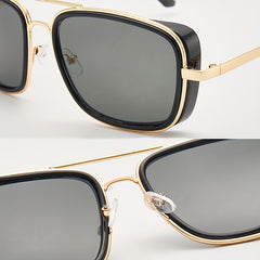 Men's Steampunk Sunglasses UV400 Copper Frame Eyewear with Case