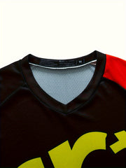 Men's Block Long Sleeve Motorcycle T-Shirt Quick Drying Breathable