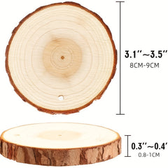 20pcs Natural Wood Slices 7.87-8.89 cm Craft Wood Kit Pre-drilled with Hole