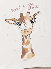 Giraffe Print Tee & Leopard Print Pajama Set