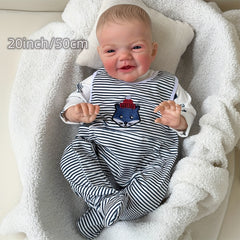 20 Inch Simulative Reborn Doll Soft Cloth Body Hand Painted Hair Birthday Gift