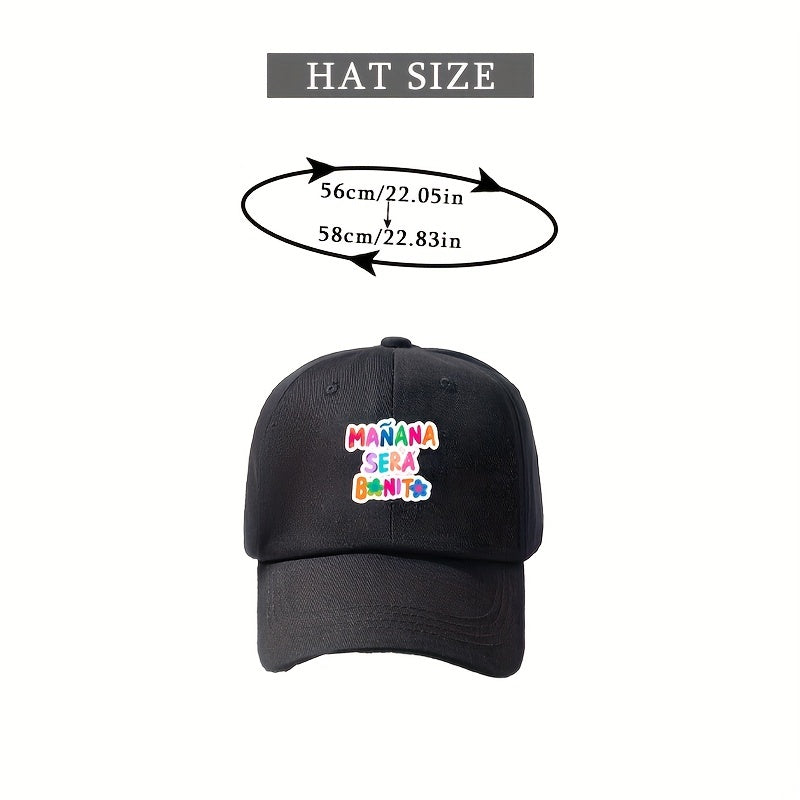 Letter Print Cotton Baseball Cap for Women