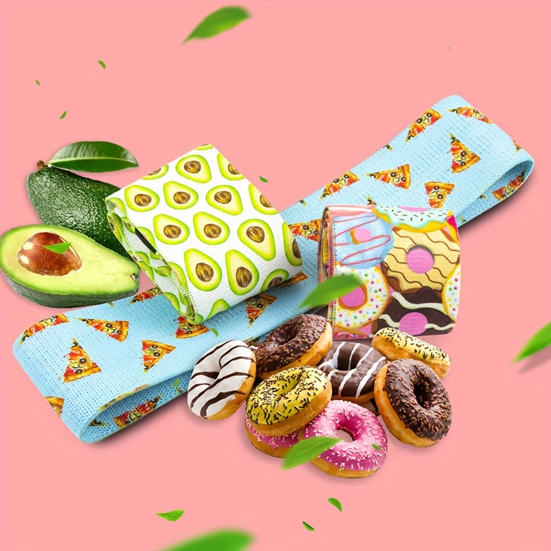 Food Printed Yoga Resistance Bands Elastic Stretching Tension Bands