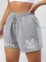 Women's Graphic Print High Rise Shorts With Pockets
