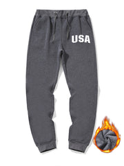Men's Graphic Sherpa Fleece Drawstring Sweatpants