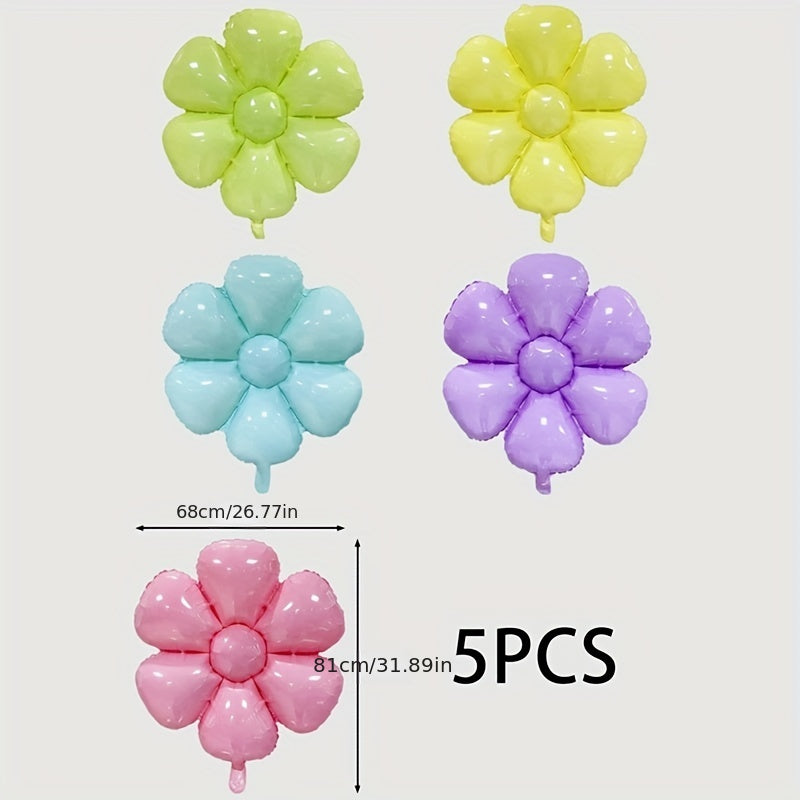 5pcs Macaron Daisy Balloon for Home Yard or Birthday Party Decor
