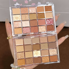 20 Shade Pearly Matte Eyeshadow Palette, Brown Milk Tea Tone
