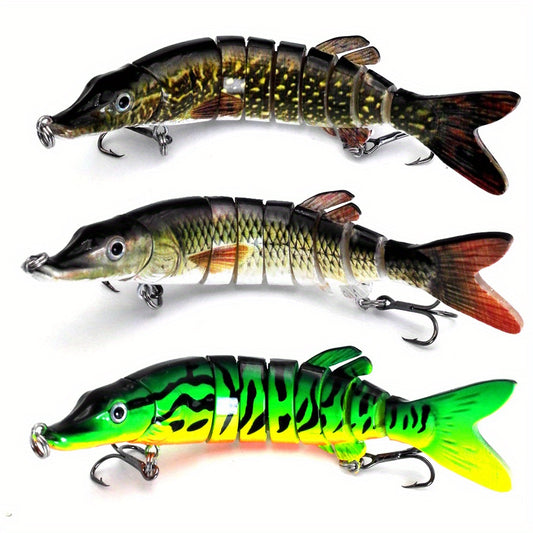 3pcs Bionic Section Swimbait for Bass and Trout Fishing