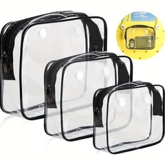 3pcs Clear Bogg Beach Bag Zipper Insert Cosmetic Organizers