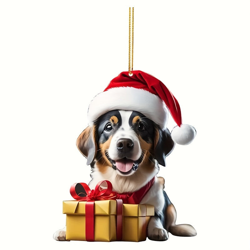 Cartoon Dog Car Rearview Mirror Pendant Christmas Tree Backpack Decoration