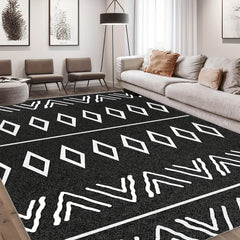 Soft Modern Geometric Area Rug Faux Sheepskin Floor Mat