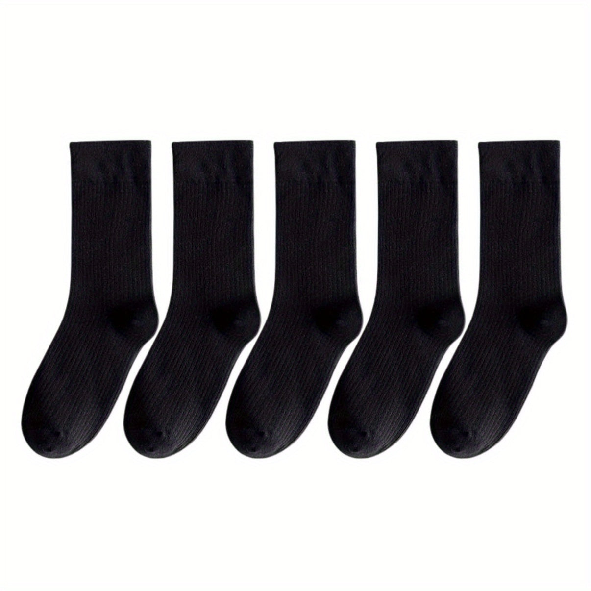 10 Pairs Solid Crew Socks for Women