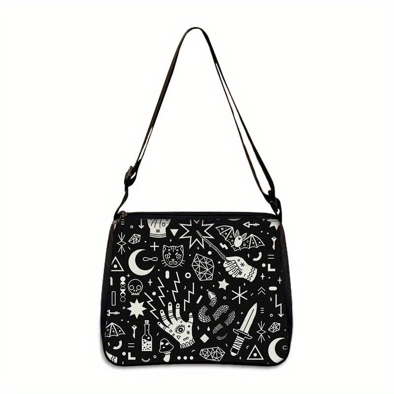 Skull Scary Halloween Elements Shopping Bag Portable Shoulder Bag