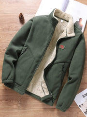 Men's Stand Collar Fleece Jacket for Winter