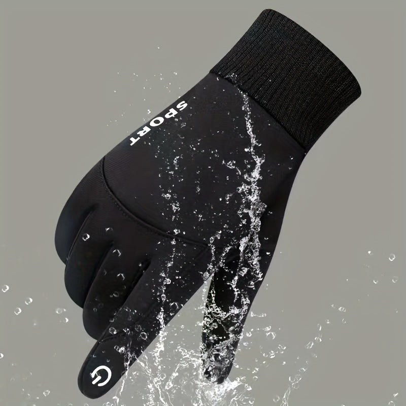 Outdoor Windproof Coldproof Cycling Warm Gloves Non-slip Plush Gloves