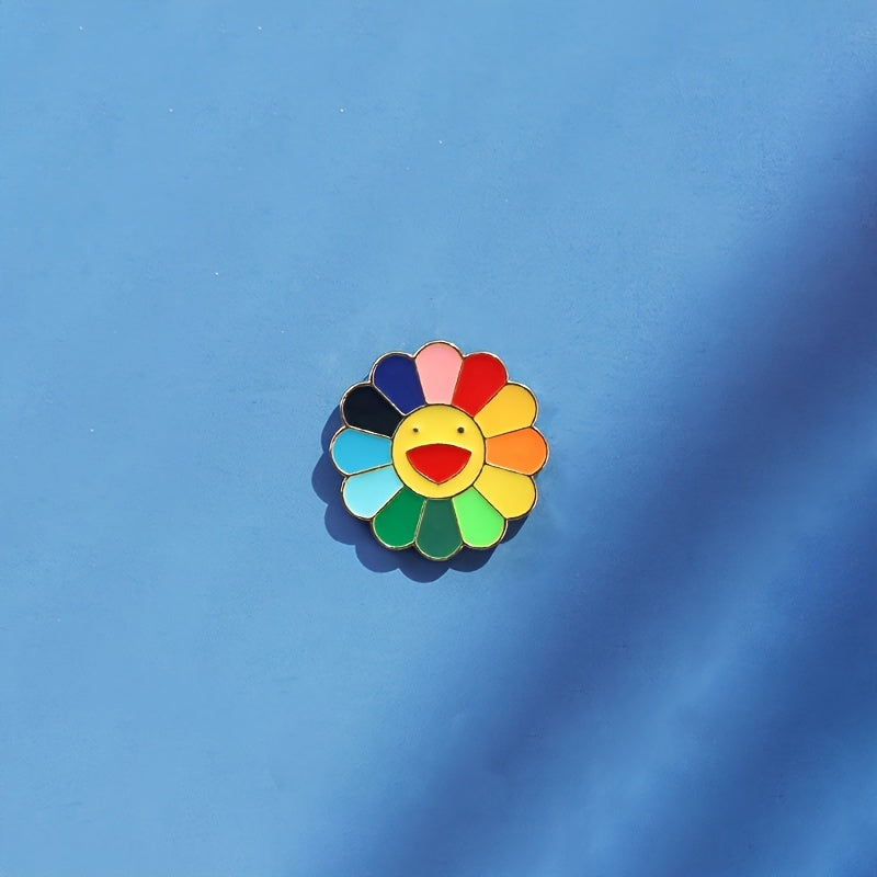 Girls Casual Rainbow Sunflower Pin Decorative Accessories