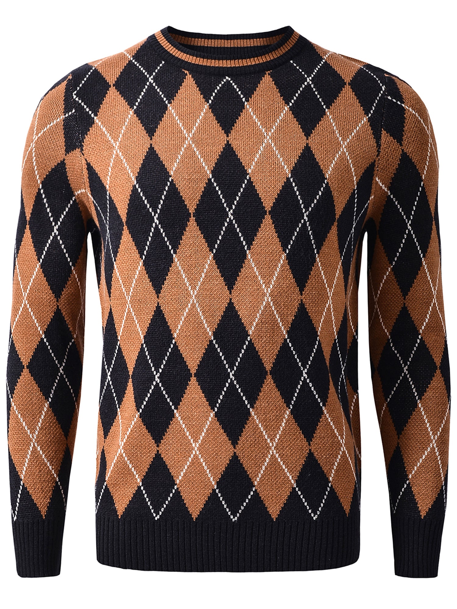 Men's Diamond Jacquard Crewneck Sweater