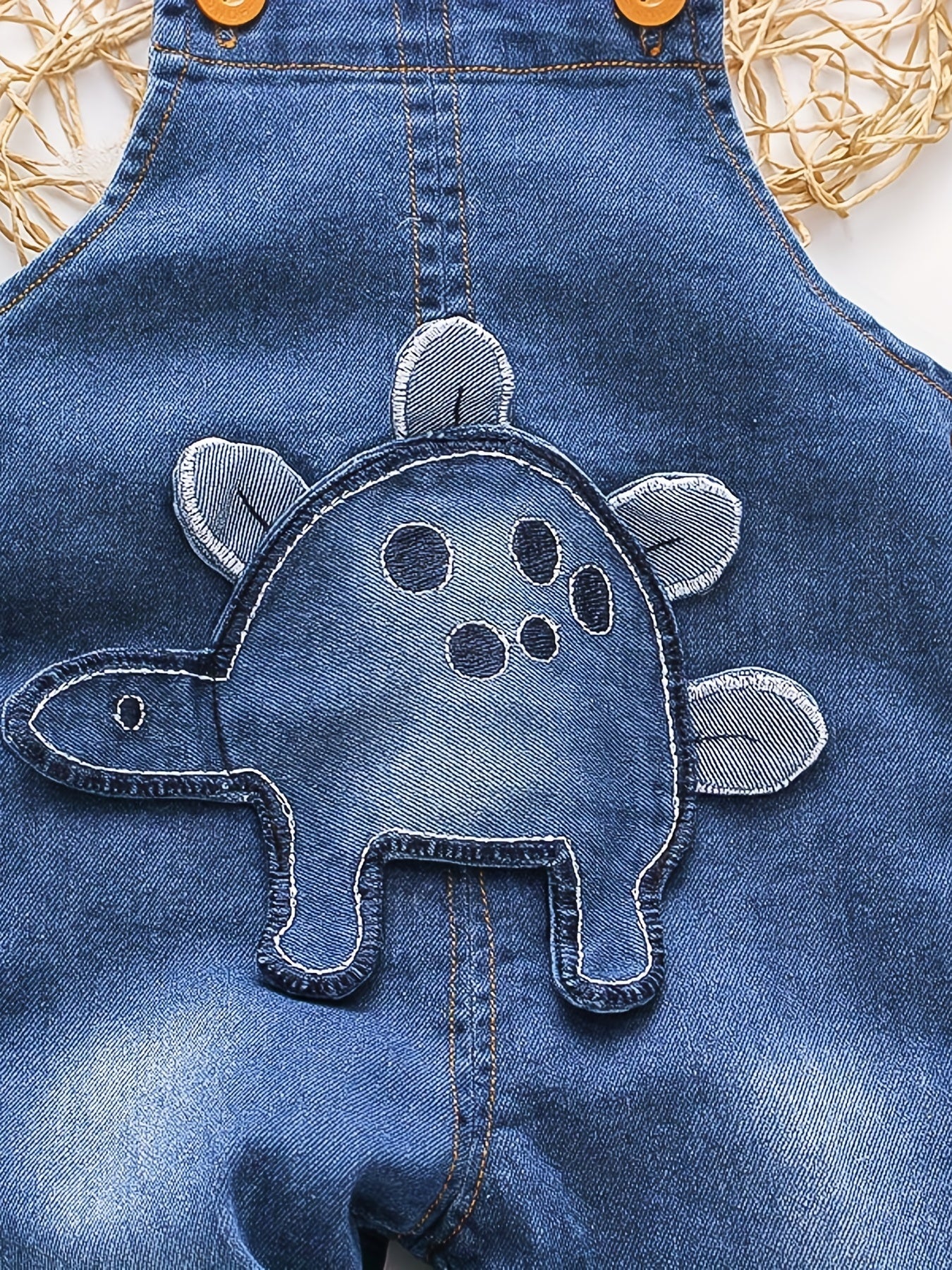 Infant Baby Overalls Cartoon Graphic Jumpsuit Denim Pants